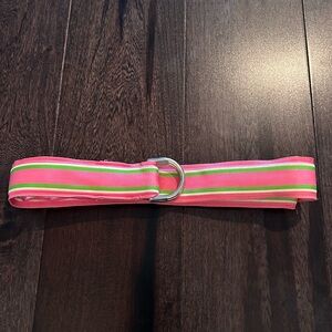 Pink and Green white watermelon ribbon Striped Belt